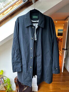 Lauren Ralph Lauren Men's Navy Cotton Trench Coat - size L